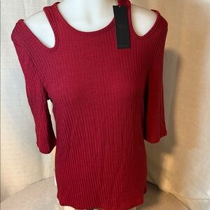 W5 Off-the-Shoulder Red Sweater